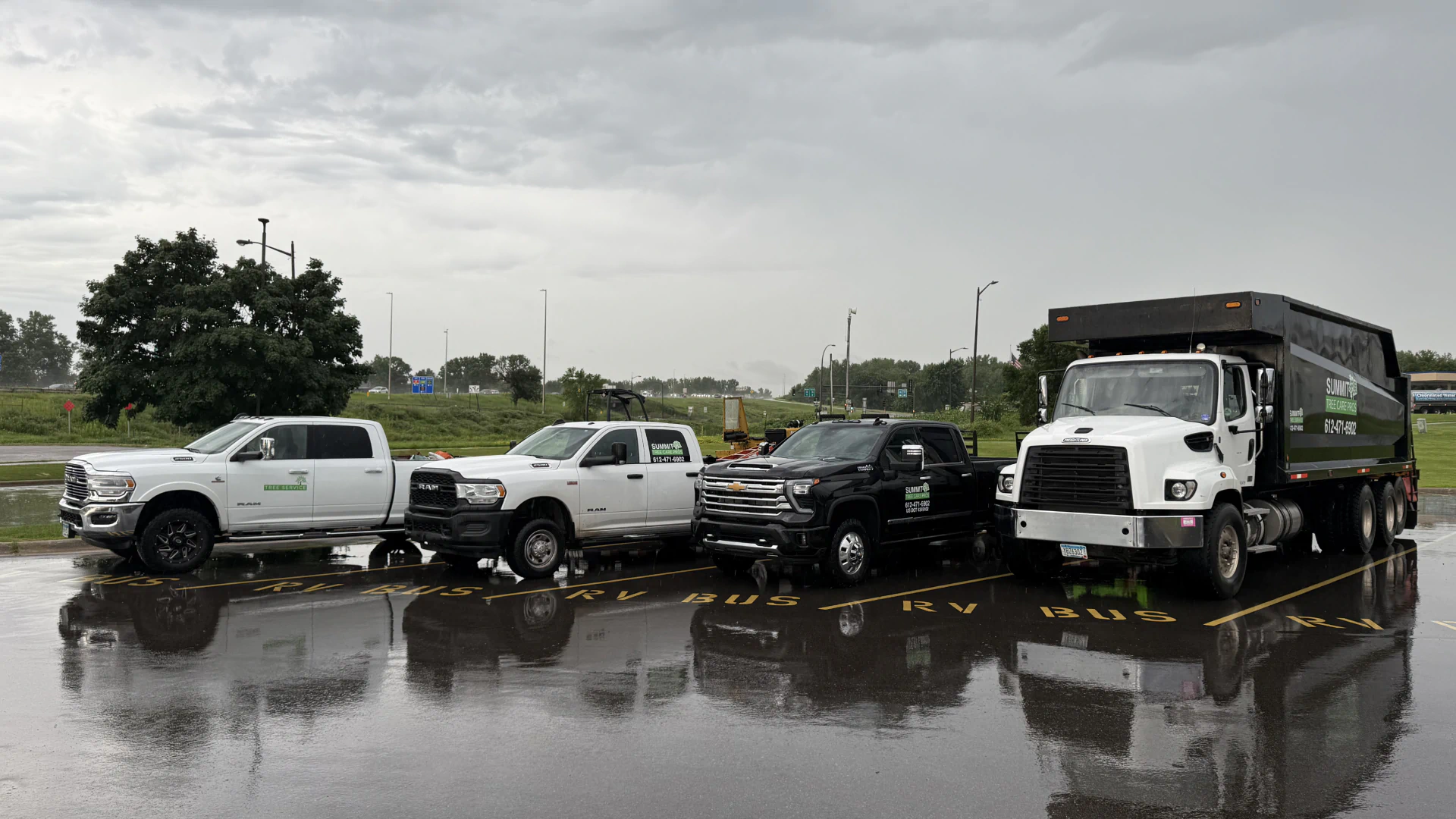 summit tree care pros trucks